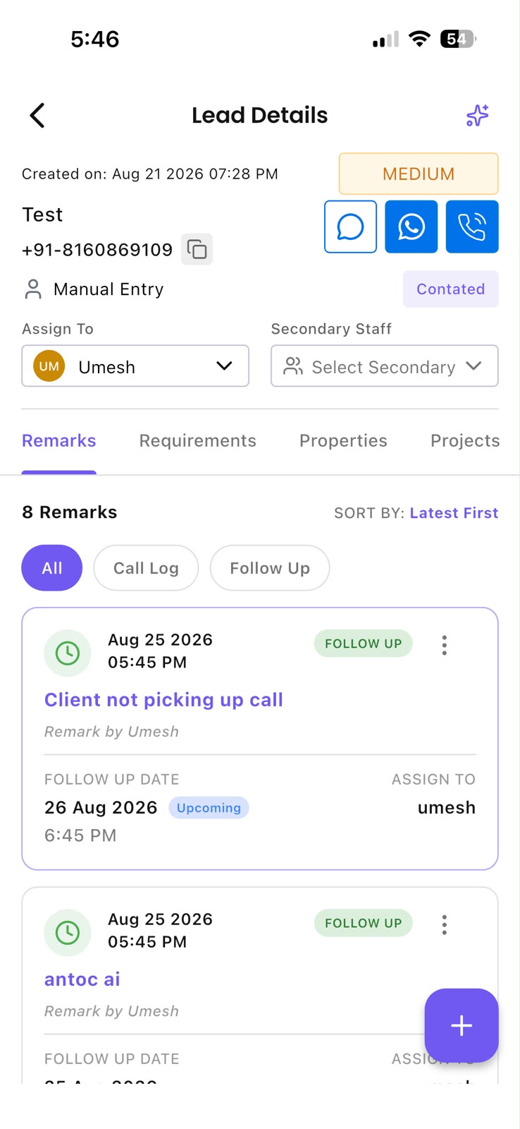 Lead details