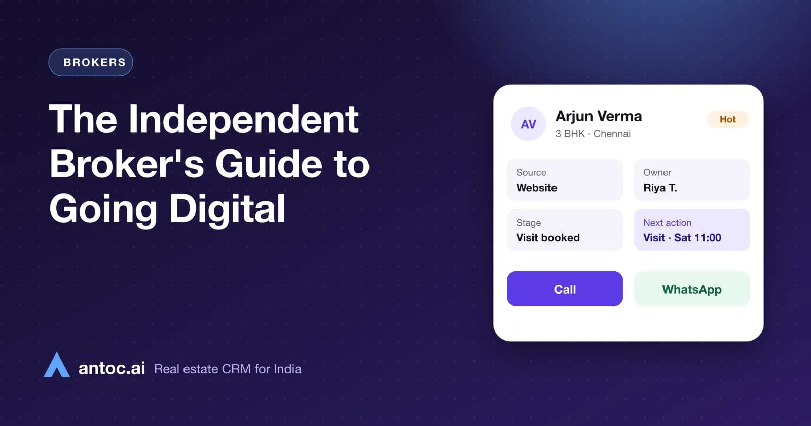 The Independent Broker's Guide to Going Digital — illustrated cover for an Antoc guide on real estate brokers