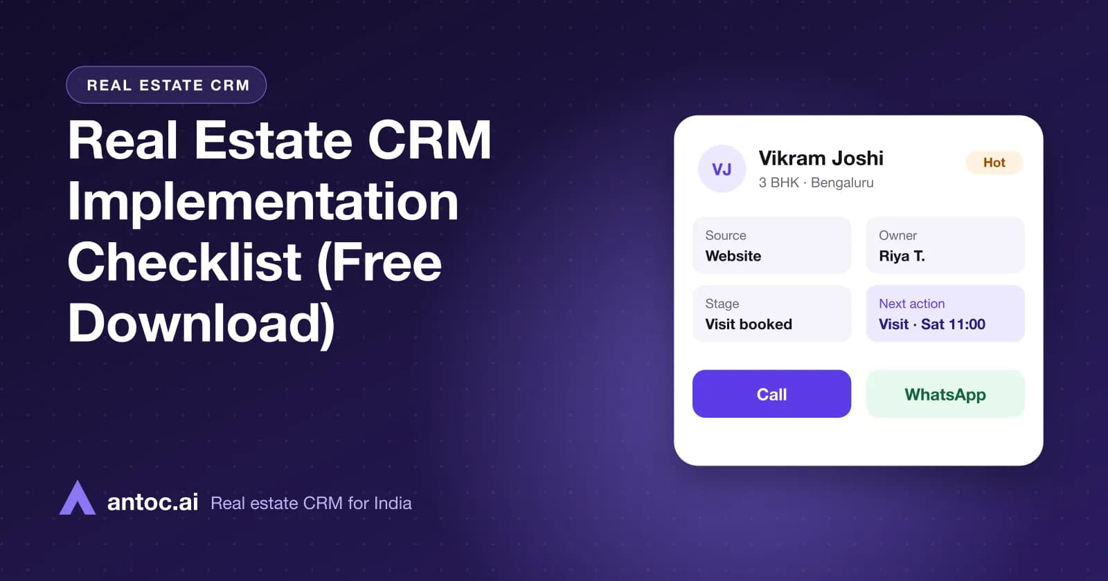 Cover showing a 30-day real estate CRM implementation checklist with weekly milestones